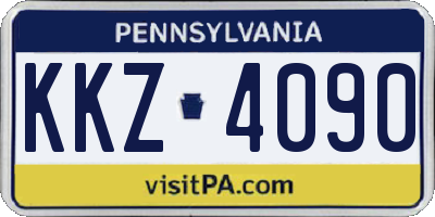 PA license plate KKZ4090