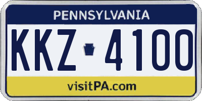 PA license plate KKZ4100
