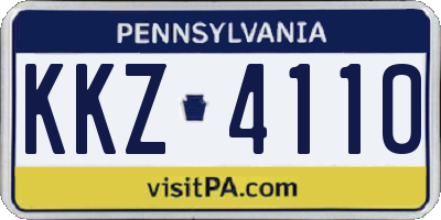 PA license plate KKZ4110