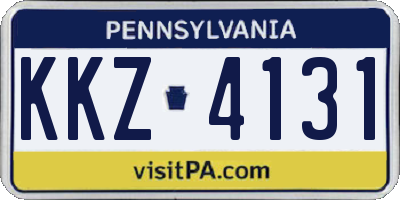 PA license plate KKZ4131