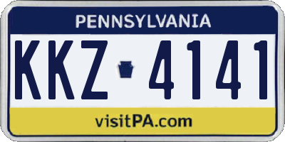 PA license plate KKZ4141