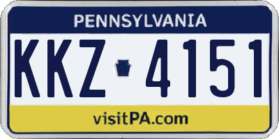 PA license plate KKZ4151