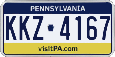 PA license plate KKZ4167