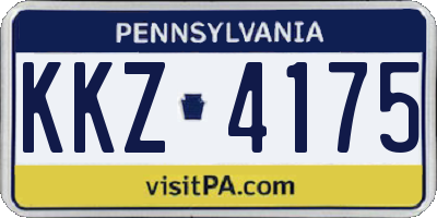 PA license plate KKZ4175
