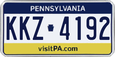 PA license plate KKZ4192