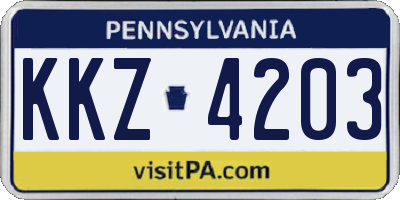 PA license plate KKZ4203