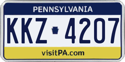 PA license plate KKZ4207