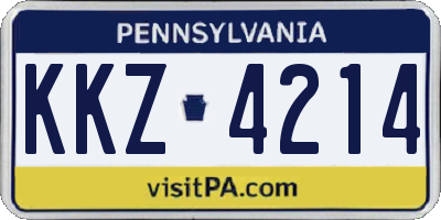 PA license plate KKZ4214