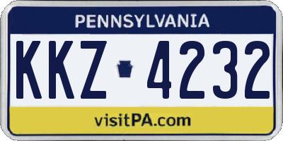 PA license plate KKZ4232