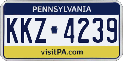 PA license plate KKZ4239