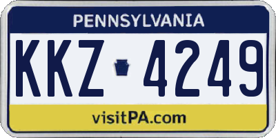 PA license plate KKZ4249