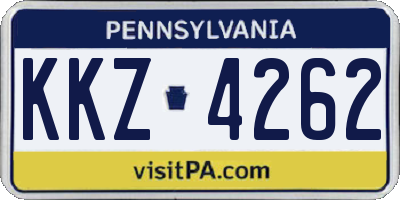 PA license plate KKZ4262