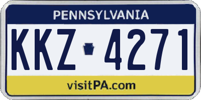PA license plate KKZ4271