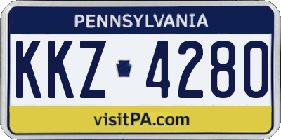 PA license plate KKZ4280
