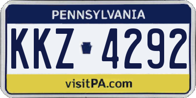 PA license plate KKZ4292