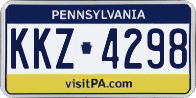 PA license plate KKZ4298