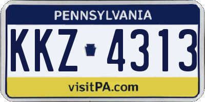PA license plate KKZ4313