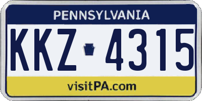 PA license plate KKZ4315