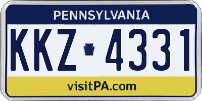 PA license plate KKZ4331