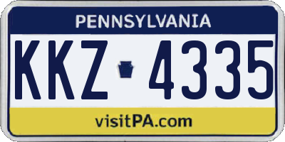 PA license plate KKZ4335