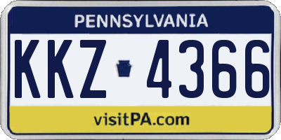PA license plate KKZ4366