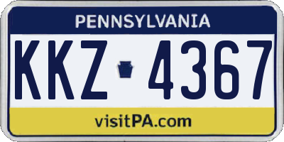 PA license plate KKZ4367