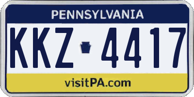 PA license plate KKZ4417