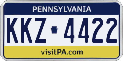 PA license plate KKZ4422
