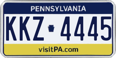 PA license plate KKZ4445
