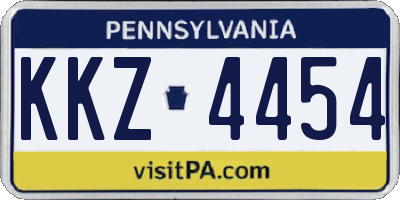 PA license plate KKZ4454