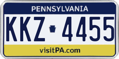 PA license plate KKZ4455
