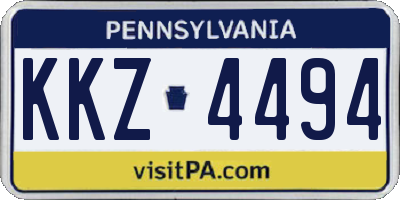 PA license plate KKZ4494
