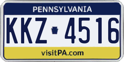 PA license plate KKZ4516