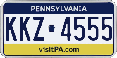 PA license plate KKZ4555