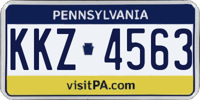 PA license plate KKZ4563