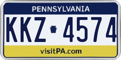 PA license plate KKZ4574