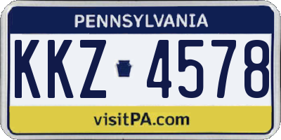 PA license plate KKZ4578