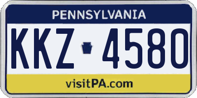 PA license plate KKZ4580