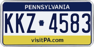 PA license plate KKZ4583