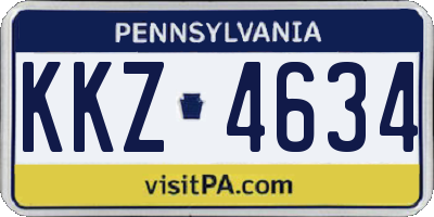 PA license plate KKZ4634