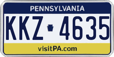 PA license plate KKZ4635