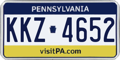 PA license plate KKZ4652