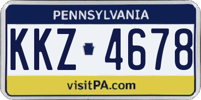 PA license plate KKZ4678