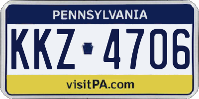 PA license plate KKZ4706
