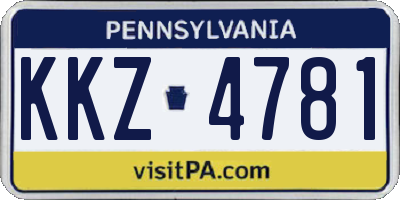 PA license plate KKZ4781