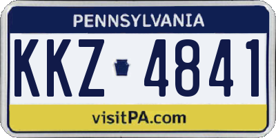 PA license plate KKZ4841