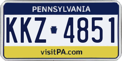 PA license plate KKZ4851