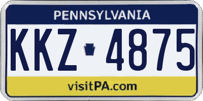 PA license plate KKZ4875