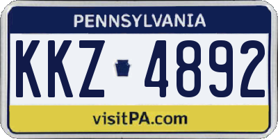 PA license plate KKZ4892