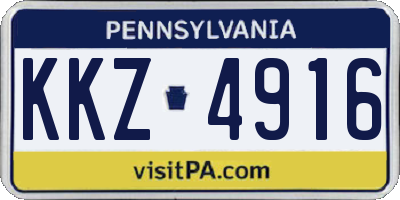 PA license plate KKZ4916